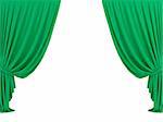 green 3d curtain on the white background