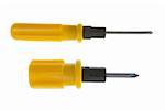 Two screwdrivers isolated on white background.