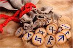 runes with pouch close-up