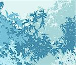 Colorful landscape of foliage in cold mist - Vector illustration. The different graphics are on separate layers so they can easily be moved or edited individually