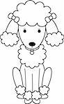 Black and White Illustration of a French Poodle