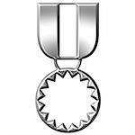 3d silver medal of honour isolated in white