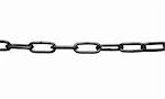 close up of single chain line on white background with clipping path