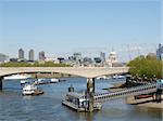 Panoramic view of River Thames, London, UK - high dynamic range HDR