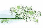 Green floral border element vector illustration