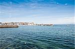 Port Saint Ives in high tide, with blue sky
