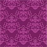 Seamless fuchsia purple floral wallpaper. This image is a vector illustration