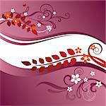 Two pink and red floral borders vector illustration