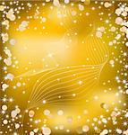 Gold background with sparkles and star. Vector illustration