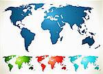 World map. Vector illustration in different color.
