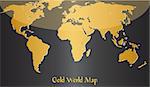 Gold map of the world. A vector