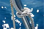 marine knot detail on stainless steel boat railing banister