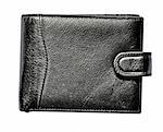 Old wallet isolated on the white background