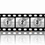 Illustration of the film strip on a white background