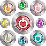 Illustration of power buttons on a white background.