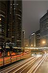 City traffic with cars light in night.