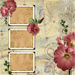 Vintage background with frames and flowers