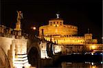 view of  Castel Sant' Angelo night in Rome, Italy