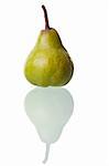 Pear on white background with the reflection
