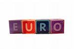 toy letters that euro buy against a white background with clipping path