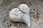 A Stone Heart broken by Frost, Ice, Time and Weather