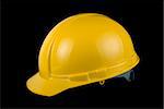 Yellow helmet isolated on black background