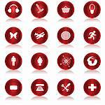 Red web buttons collection