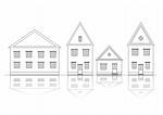 Houses set. Outlined view. Vector art in Adobe illustrator EPS format, compressed in a zip file. The different graphics are all on separate layers so they can easily be moved or edited individually. The document can be scaled to any size without loss of quality.