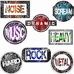 Stamps with rock music concept
