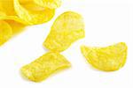 Potatoe chips isolated on a white background