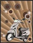 scooter with retro back ground