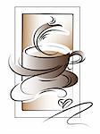 Stylish coffee vector illustration