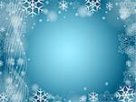 blue christmas background with snowflakes and bands