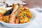 prawn with rice - traditional Spanish food paella