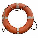 A life buoy for safety at sea - isolated over white background