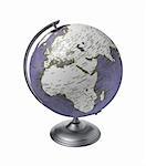Vintage globe isolated on white background