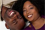 Happy black couple smiling