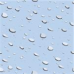 Realistic illustration of water drops seamless texture - vector