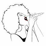 Vector illustration of an afro american jazz singer