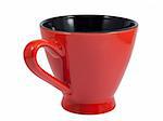 Red coffee cup. Isolated on white background with clipping path.