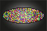 Abstract geometric vector background made of various color squares