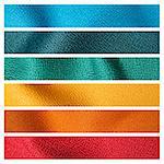 six color fabric texture sample for interior design