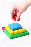 colorful wooden blocks - pyramid