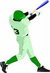 Baseball player. Vector illustration