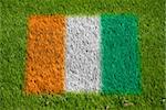 flag of cote d'ivoire on grass with spray