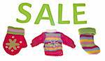 Holiday Clothing Sale Isolated on White with a Clipping Path.