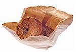 Everything Bagels in a Paper Bag Isolated on White with a Clipping Path.