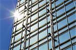 modern business building exterior with sun light