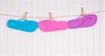 Flip Flops on a Clothesline Summertime Concept.
