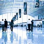 the interior of the pudong airport in shanghai china.